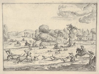 Caza de jabalí en un paisaje, ca. 1620-38 de Ercole Bazicaluva
