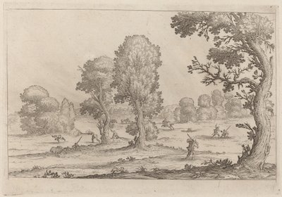 Hombres Luchando en un Paisaje de Ercole Bazicaluva