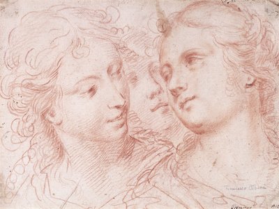 Tres estudios de cabezas femeninas de Ercole Procaccini