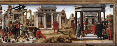 Políptico Griffoni: predela con la historia de San Vicente Ferrer de Ercole de Roberti