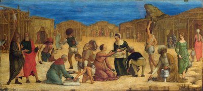 La recolección del maná en el desierto del Sinaí de Ercole de Roberti