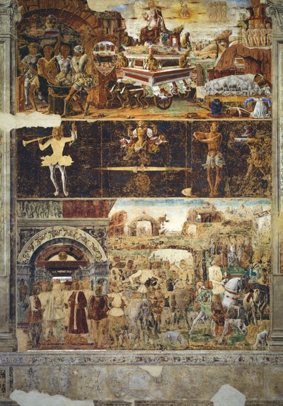 El mes de septiembre: El triunfo de Vulcano y el signo de Libra, de la Sala de los Meses, 1467-70 de Ercole de Roberti