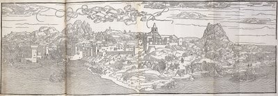Una Vista Panorámica de Candia de Erhard Reuwich