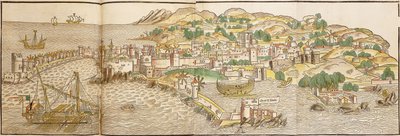 Vista panorámica de Rodas, 1486 de Erhard Reuwich