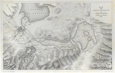 Mapa de las operaciones del ejército estadounidense en el Valle de México en agosto y septiembre de 1847 durante la Guerra Mexicano-Estadounidense de Erhard Schieble