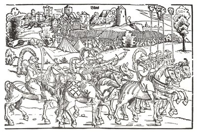 Fragmento de un cartel sobre la invasión turca de Hungría de Erhard Schon