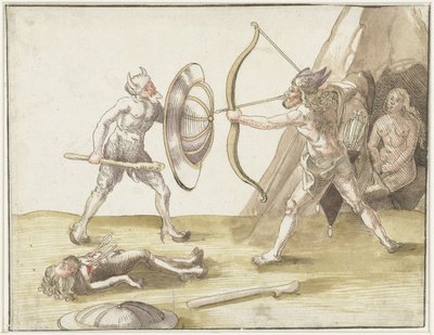 Pelea entre dos salvajes de Erhard Schon