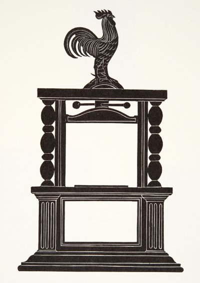 El gallo y la imprenta de Eric Gill