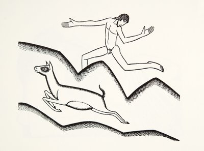 Saltando sobre las montañas de Eric Gill