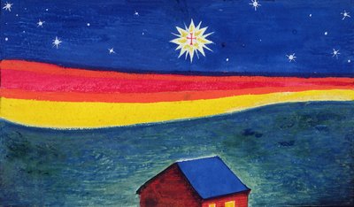 Estrella de Belén, c.1912 (acuarela y gouache sobre papel) de Eric Gill