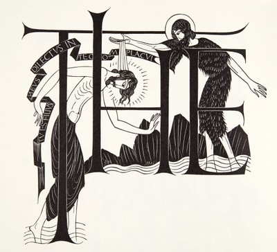 El bautismo de Jesús por Juan el Bautista en los cuatro evangelios de Eric Gill