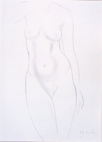 Torso (lápiz sobre papel pegado sobre cartulina) de Eric Gill