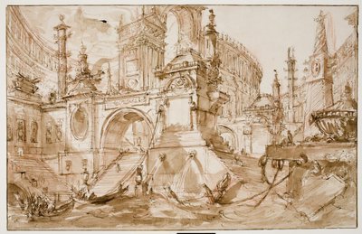 Fantasía arquitectónica – puerto antiguo de Eric Hebborn