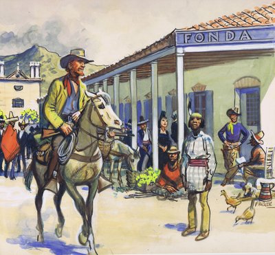 La Fonda, Santa Fe (gouache sobre papel) de Eric Parker
