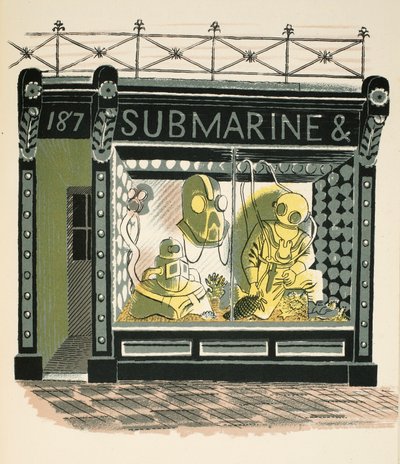 Tienda de buceo, ilustración de 
