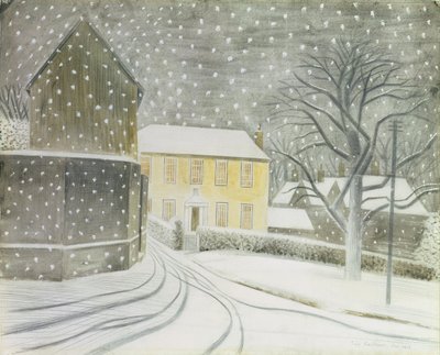 Camino de Halstead en la nieve de Eric Ravilious
