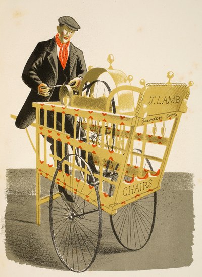 Afilador de cuchillos, ilustración de 