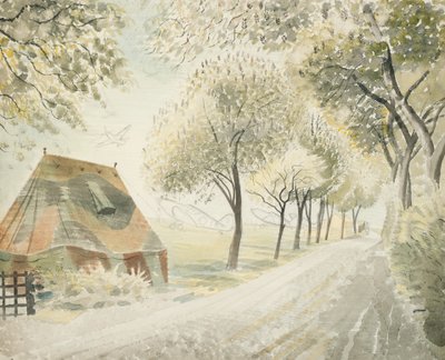 Camino junto a un aeródromo, c.1942 de Eric Ravilious