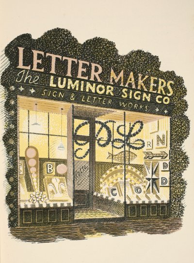 Fabricante de letreros, ilustración de 