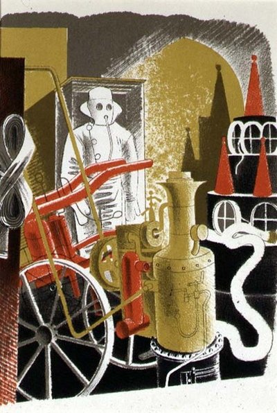 El ingeniero de bomberos, impreso por Curwen Press, de 