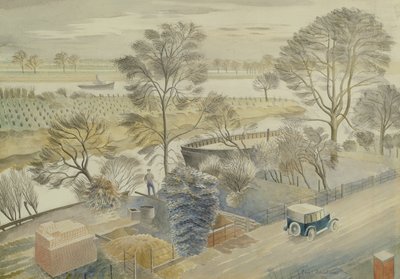 El río Támesis en Hammersmith de Eric Ravilious