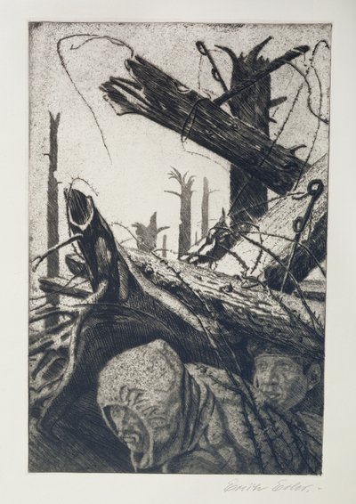 Listening Post, ilustración de un folio de grabados publicado en Leipzig de Erich Erler