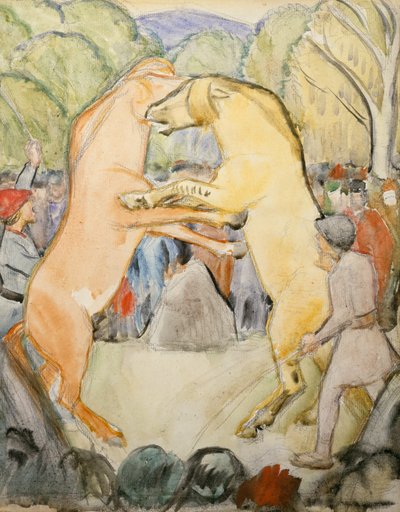 pelea de caballos de Erik Theodor Werenskiold