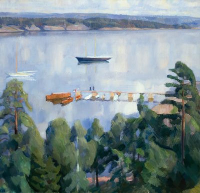 Vista desde Lysaker hacia Bygdoy de Erik Theodor Werenskiold