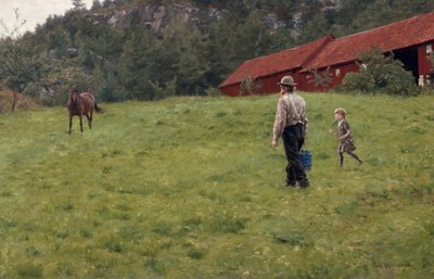 agua al caballo de Erik Theodor Werenskiold