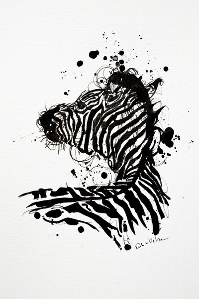 Salpicadura de tinta de cebra salvaje de Erik Van Velzen