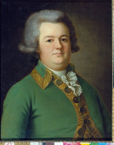 Retrato de Vasily Ivanovich Likhachev (?). Pintura de Ermolay Dementyevich Kamezhenkov (1760-1818), papel sobre papel de Ermolay Demetyevich Kamezhenkov