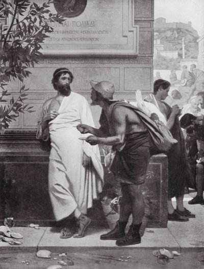 Arístides y el campesino (litografía) de Ernest (1818 87) Hillemacher