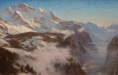 Invierno en el Valle de Lauterbrunnen, Suiza de Ernest Albert Waterlow