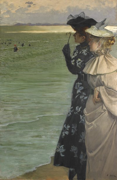 Hora del baño en la playa, 1896 de Ernest Ange Duez
