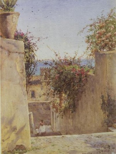 Escena callejera en Sicilia de Ernest Arthur Rowe