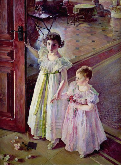 Niñas en un interior de Ernest Bieler