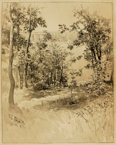 Nueva York, emplazamiento de Fort Washington, mirando a Fort Lee de Ernest C. Peixotto