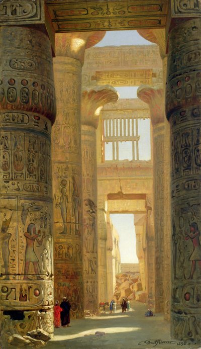 El Templo de Karnak, El Gran Salón Hipóstilo, 1890 de Ernest Carl Eugen Koerner