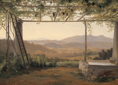 Fuente y pérgola en Italia de Ernest Christian Frederik Petzholdt