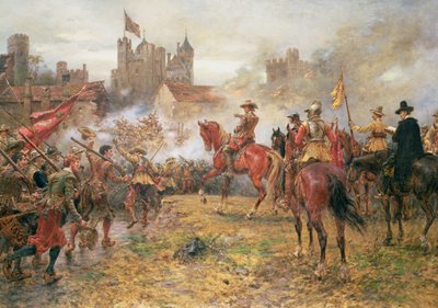 Cromwell en el asalto de Basing House de Ernest Crofts