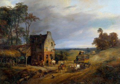 Detenido frente a una posada. Compiegne, Museo Nacional del Castillo de Ernest Delahaye