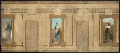 Boceto para el Ayuntamiento de Courbevoie: Las estaciones. Invierno, Verano, Otoño de Ernest Delahaye