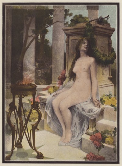 Una oferta de amor (litografía en color) de Ernest Edouard Martens