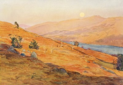 Una tarde de abril en Loch Tay Side (litografía en color) de Ernest Edward Briggs