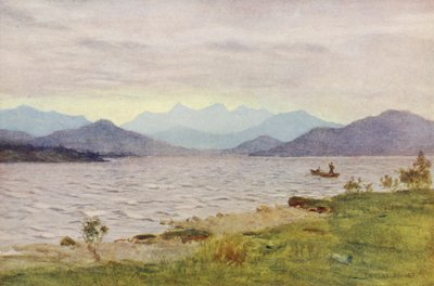 El lago desde Kinloch-Rannoch (litografía en color) de Ernest Edward Briggs