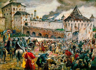 La expulsión de los invasores polacos del Kremlin de Moscú, 1612 de Ernest Ernestovich Lissner