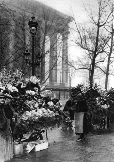 Mercado de flores en la Madeleine, París, 1931 de Ernest Flammarion