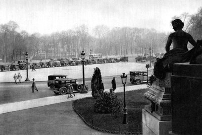 El Rond Point y la Plaza Georges Clemenceau, París, 1931 de Ernest Flammarion