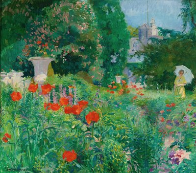Elegante en un campo de amapolas de Ernest Godfrinon