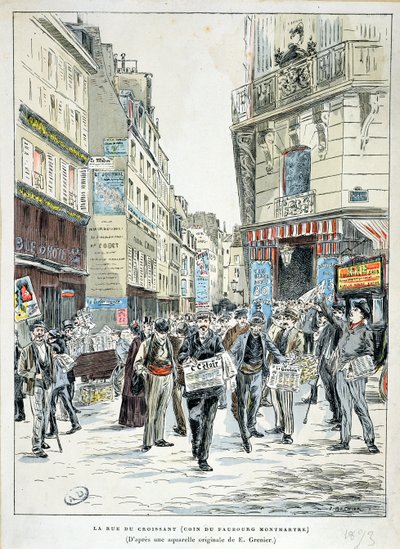 Vista de la Rue de Croissant en el 11º arrondissement de París, 1893 de Ernest Grenier